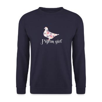 Pigeon Lovers,Pigeon Girl, New Pigeon Lovers Gift - Unisex Sweatshirt - navy - Front - Alina (178cm) & Michal (187cm)