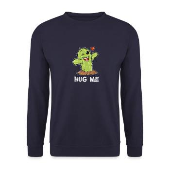 Cactus gratuit Hug Prickly Cacti Hug Me - Sweat-shirt Unisexe - marine - Devant - Alina (178cm) & Michal (187cm)