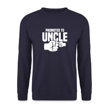 Promoted To Uncle Future Uncle Gift - Unisex Sweatshirt - navy - Front - Alina (178cm) & Michal (187cm)