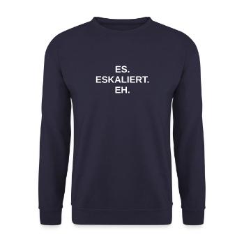 ES Eskaliert Eh - Unisex Pullover - Navy - Vorne - Alina (178cm) & Michal (187cm)