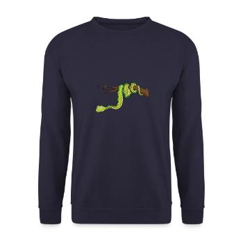 Snake Cartoon Green Funny - Unisex Sweatshirt - navy - Front - Alina (178cm) & Michal (187cm)