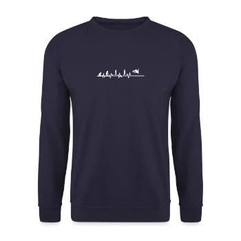 Fallschirm Springen Skydive Geschenk · Evolution - Unisex Pullover - Navy - Vorne - Alina (178cm) & Michal (187cm)