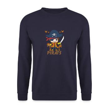 Piraten Kindergeschenk Babygeschenk Kinder Bube - Unisex Pullover - Navy - Vorne - Alina (178cm) & Michal (187cm)