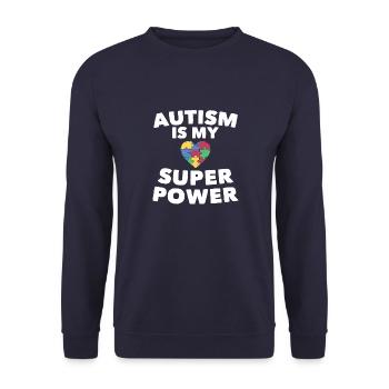 Autism is my superpower - Unisex Pullover - Navy - Vorne - Alina (178cm) & Michal (187cm)