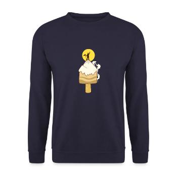 Eiscreme Eis Berg Bergsteiger Klettern Kletterer - Unisex Pullover - Navy - Vorne - Alina (178cm) & Michal (187cm)