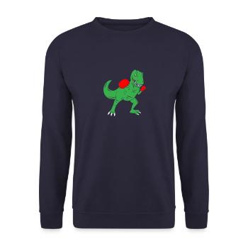 Boxerkind Boxendes Kind Trex Dino Junge Boxerjunge - Unisex Pullover - Navy - Vorne - Alina (178cm) & Michal (187cm)