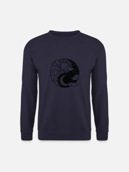 Sun Moon Yin Yang Sonne Halbmond Meditation - Unisex Pullover - Navy