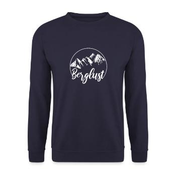 Berglust - Alpen Berg Wandern Berge Bergsteiger - Unisex Pullover - Navy - Vorne - Alina (178cm) & Michal (187cm)