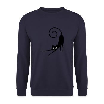 Chats Sillhouette Chat Noir Cadeau Itinéraires - Sweat-shirt Unisexe - marine - Devant - Alina (178cm) & Michal (187cm)