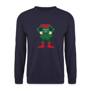 Top Fun Christmas Kids Head Elf Gift Design - Sweat-shirt Unisexe - marine - Devant - Alina (178cm) & Michal (187cm)