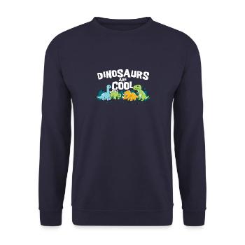 Dinosaurs are Cool Dino collection - Unisex Sweatshirt - navy - Front - Alina (178cm) & Michal (187cm)