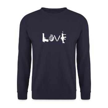 Fusil tactique de couteaux tactiques de grenade de pistolet d'amour - Sweat-shirt Unisexe - marine - Devant - Alina (178cm) & Michal (187cm)