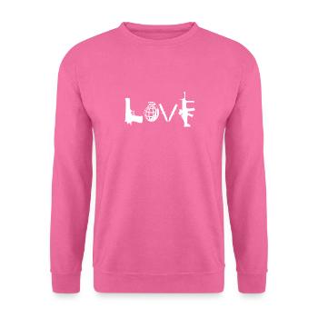 Fusil tactique de couteaux tactiques de grenade de pistolet d'amour - Sweat-shirt Unisexe - rose - Devant