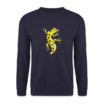 Eidechse Gecko Leopardgecko - Unisex Pullover - Navy - Vorne - Alina (178cm) & Michal (187cm)