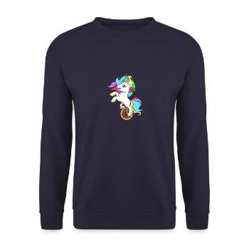 Unicorn On Unicorn Unicorn Donut Circus - Unisex Sweatshirt - navy - Front - Alina (178cm) & Michal (187cm)