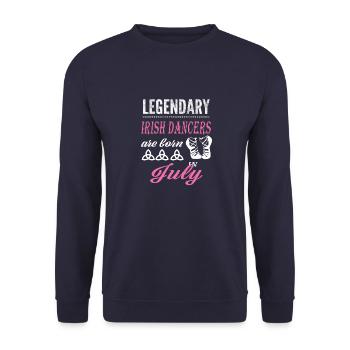 Irish Dance Legends werden im Juli geboren - Unisex Pullover - Navy - Vorne - Alina (178cm) & Michal (187cm)