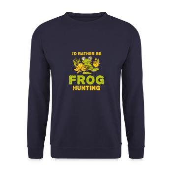 Grenouille chasse grenouille - Sweat-shirt Unisexe - marine - Devant - Alina (178cm) & Michal (187cm)