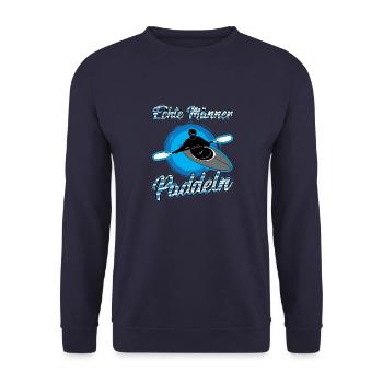 Echte Männer Paddeln Kanu Kajak - Unisex Pullover - Navy - Vorne - Alina (178cm) & Michal (187cm)