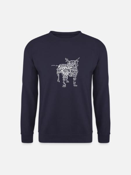 English Bull Terrier Silhouette Word Association - Unisex Sweatshirt - navy