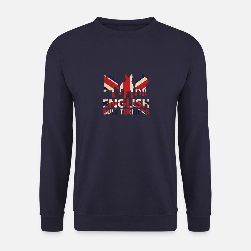 Englische Bullterrier Union Jack - Unisex Pullover - Navy