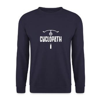 Cyclopath funny cyclist saying gift idea - Unisex Sweatshirt - navy - Front - Alina (178cm) & Michal (187cm)