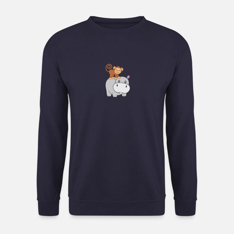 Nilpferd Affe Hippo - Unisex Pullover - Navy