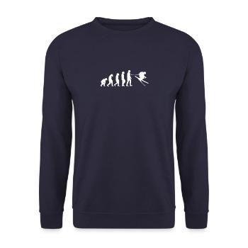 Ski Shirt Evolution of Ski - Unisex Pullover - Navy - Vorne - Alina (178cm) & Michal (187cm)