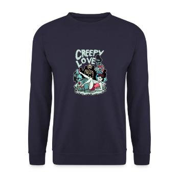 Creepy Love I Gift pour les fans d'horreur et de rock - Sweat-shirt Unisexe - marine - Devant - Alina (178cm) & Michal (187cm)