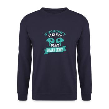 Lustiges Roller Derby spielen schönes Geschenk - Unisex Pullover - Navy - Vorne - Alina (178cm) & Michal (187cm)