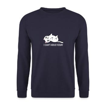 Erwachsen werden Süße Katze Geschenk - Unisex Pullover - Navy - Vorne - Alina (178cm) & Michal (187cm)