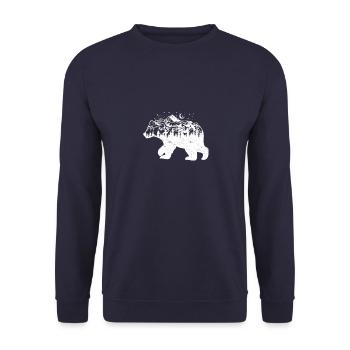 Cadeau nature ours montagnes - Sweat-shirt Unisexe - marine - Devant - Alina (178cm) & Michal (187cm)