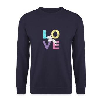 Cute Horse Love gift for lovers of horses - Unisex Sweatshirt - navy - Front - Alina (178cm) & Michal (187cm)