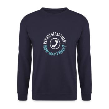 Funny Reboot Department IT computer gift - Unisex Sweatshirt - navy - Front - Alina (178cm) & Michal (187cm)