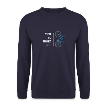 Cool Mountain Bike shred it gift - Unisex Sweatshirt - navy - Front - Alina (178cm) & Michal (187cm)