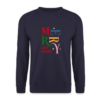Weihnachten - Unisex Pullover - Navy - Vorne - Alina (178cm) & Michal (187cm)