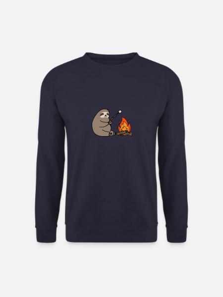 Sloth Faultier grillt Marshmallow Geschenk - Unisex Pullover - Navy