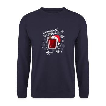 Weihnachtsmarktgeniesser - Unisex Pullover - Navy - Vorne - Alina (178cm) & Michal (187cm)