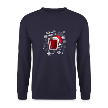 Weihnachtsgluehwein Glühwein Weihnachten - Unisex Pullover - Navy - Vorne - Alina (178cm) & Michal (187cm)
