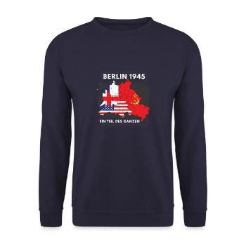 Berlin 1945 Teilung Zone - Unisex Pullover - Navy - Vorne - Alina (178cm) & Michal (187cm)
