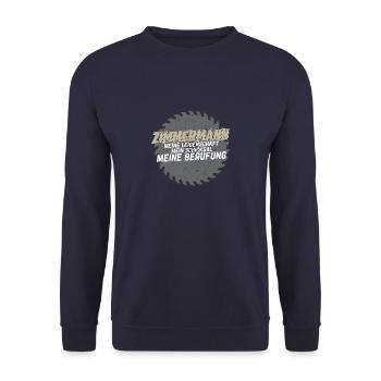 Zimmermann Leidenschaft Schicksal Berufung - Unisex Pullover - Navy - Vorne - Alina (178cm) & Michal (187cm)