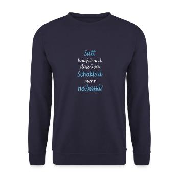 Bayrischer Spruch - Unisex Pullover - Navy - Vorne - Alina (178cm) & Michal (187cm)