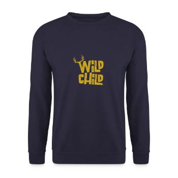 Wild Child Geschenk - Unisex Pullover - Navy - Vorne - Alina (178cm) & Michal (187cm)