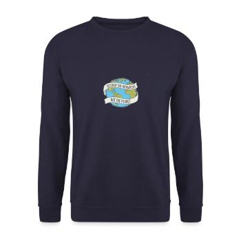 DÉTRUIRE LA PATRIARCHIE PAS LA PLANÈTE - Sweat-shirt Unisexe - marine - Devant - Alina (178cm) & Michal (187cm)