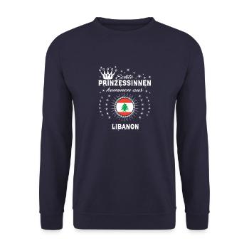 Heimat Prinzessinnen kommen LIBANON - Unisex Pullover - Navy - Vorne - Alina (178cm) & Michal (187cm)