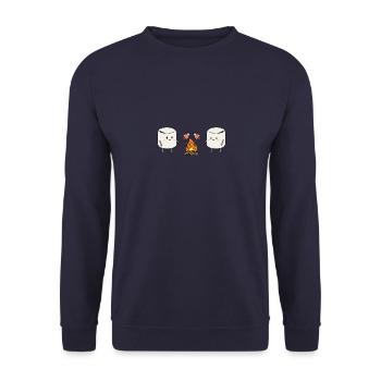 Cadeau drôle de personnes de gril de guimauve - Sweat-shirt Unisexe - marine - Devant - Alina (178cm) & Michal (187cm)