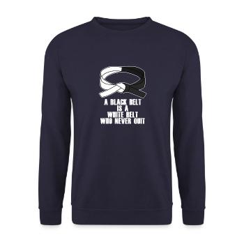 Karate Kampfsport Kung Fu Taekwondo Motivation - Unisex Pullover - Navy - Vorne - Alina (178cm) & Michal (187cm)