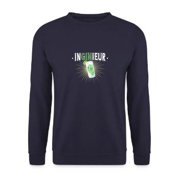 Ingénieur Gin Drinker Party potable cadeau - Sweat-shirt Unisexe - marine - Devant - Alina (178cm) & Michal (187cm)