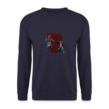Papa and Son Motocross - Sweat-shirt Unisexe - marine - Devant - Alina (178cm) & Michal (187cm)