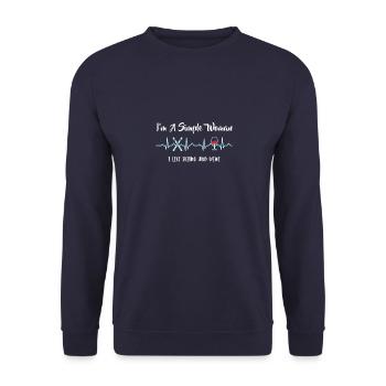 Simple Woman Skiing and Wine Cadeau - Sweat-shirt Unisexe - marine - Devant - Alina (178cm) & Michal (187cm)