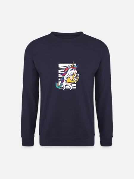 L'unicorno suona lo strumento musicale di corno francese - Felpa unisex - navy